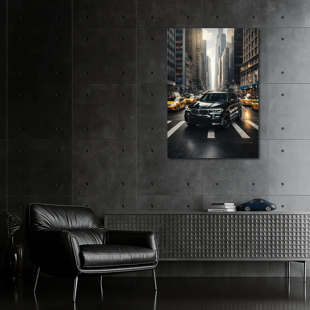 BMW X3 Black SUV New York City Street – Wall Art