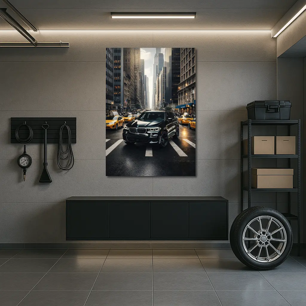 BMW X3 Black SUV New York City Street – Wall Art