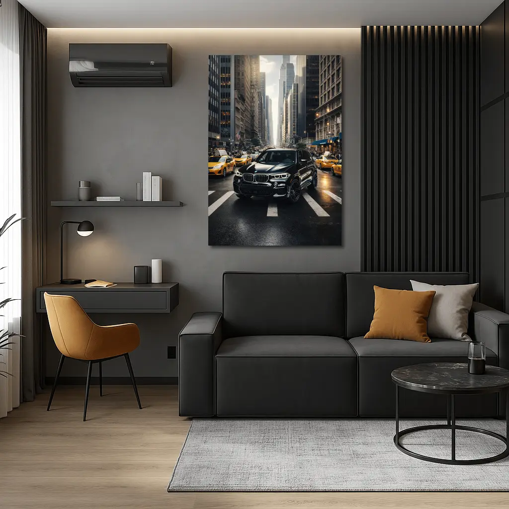 BMW X3 Black SUV New York City Street – Wall Art