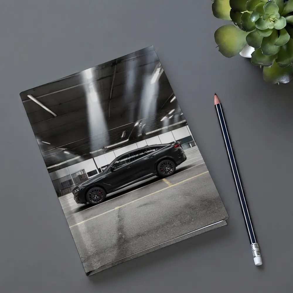 BMW X6 Black Parking Garage Side View – Notebooks