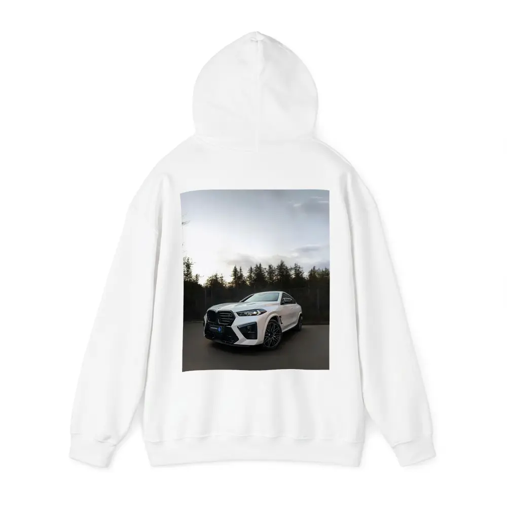 BMW X6 M White Parked Outdoors Dusk – Hoodies