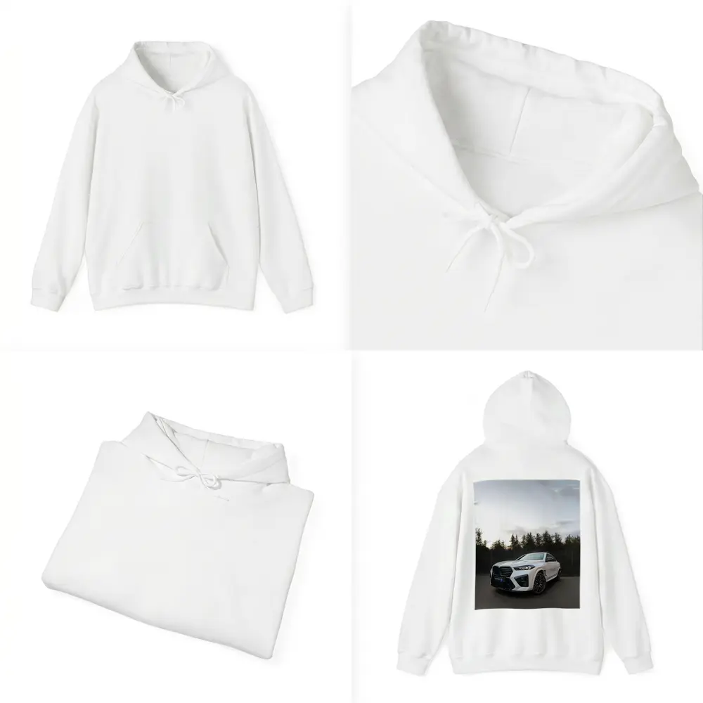 BMW X6 M White Parked Outdoors Dusk – Hoodies