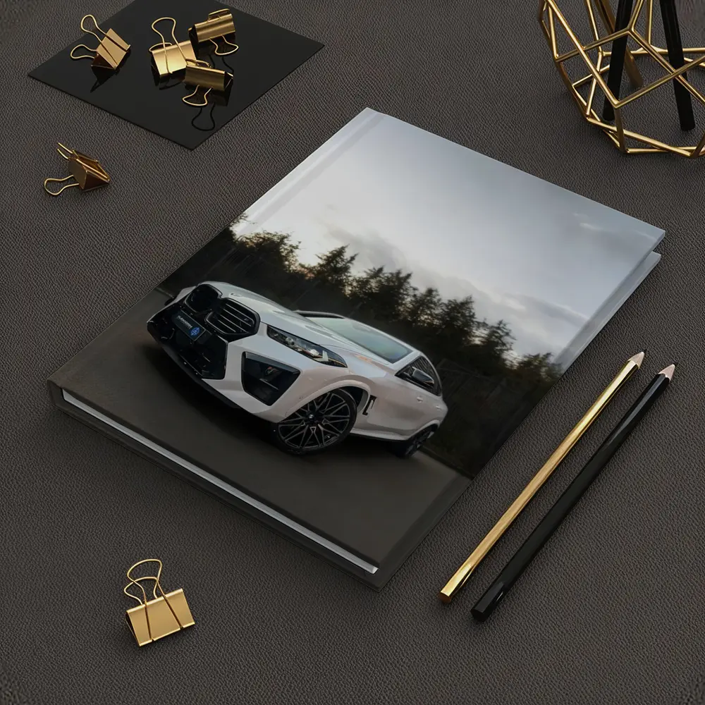 BMW X6 M White Parked Outdoors Dusk – Notebooks