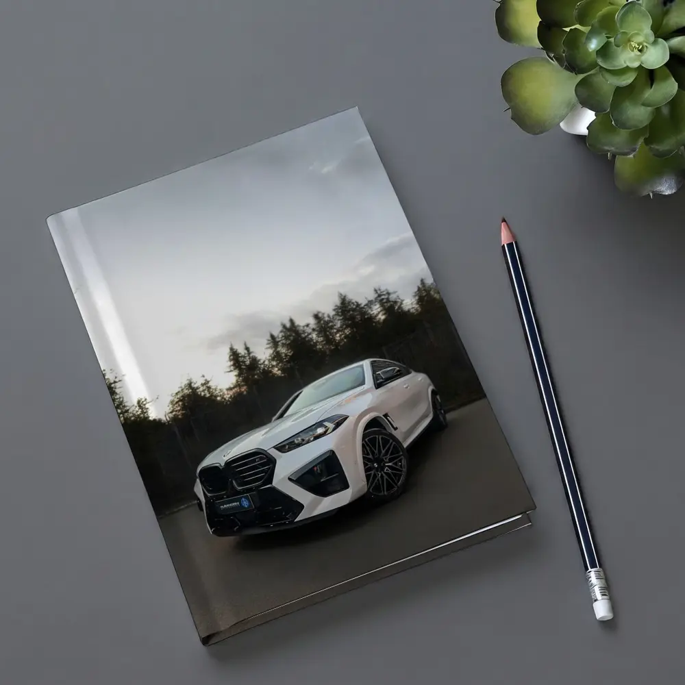 BMW X6 M White Parked Outdoors Dusk – Notebooks