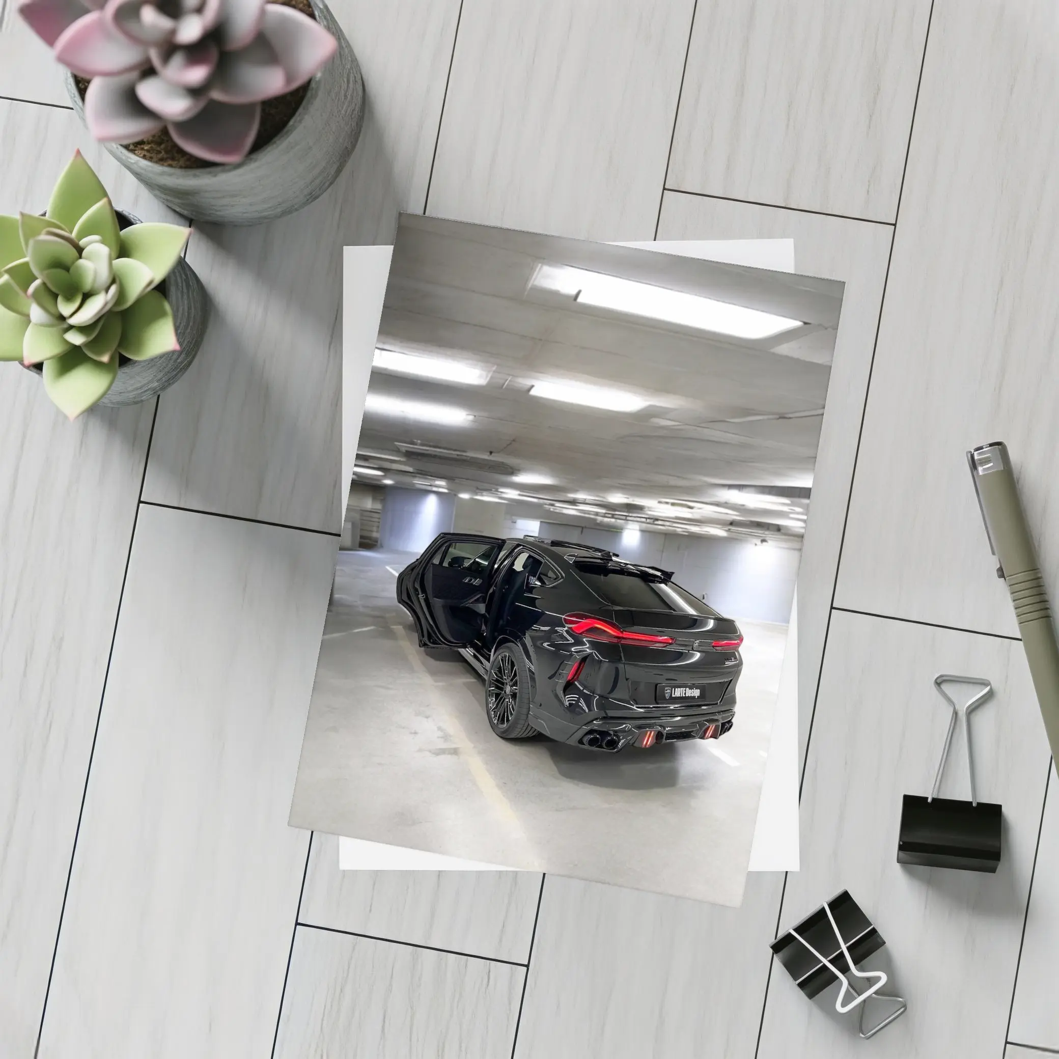 BMW X6M Competition Black Parking Garage – Postcards