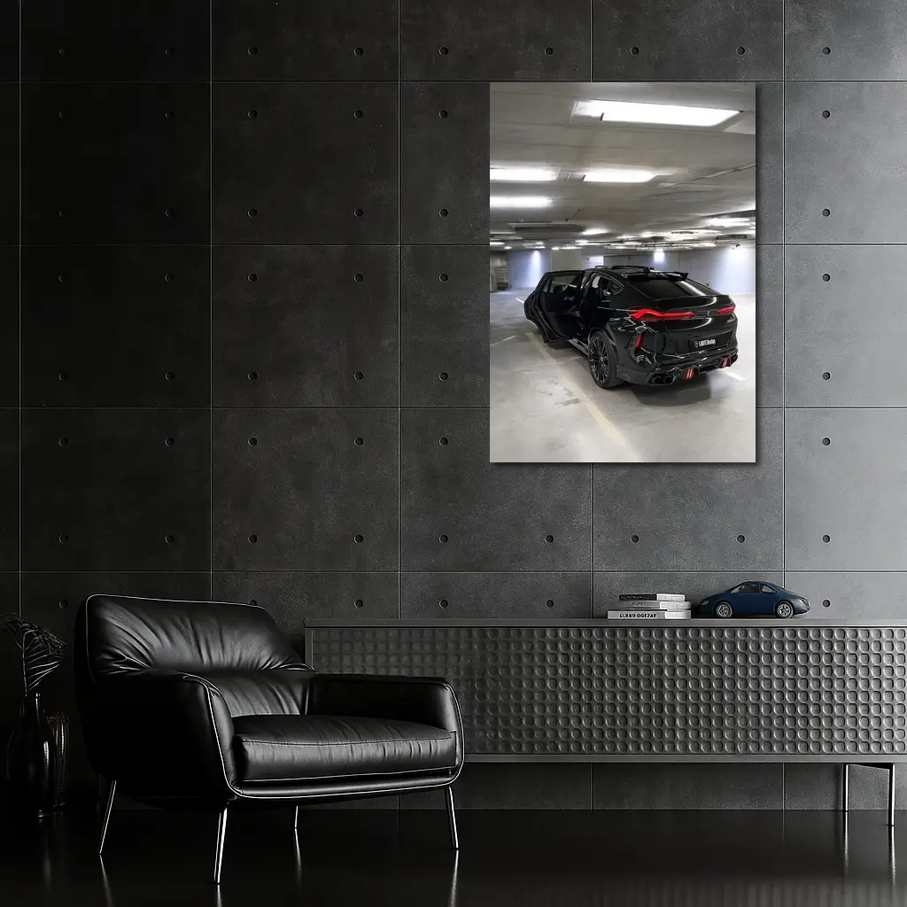 BMW X6M Competition Black Parking Garage – Wall Art