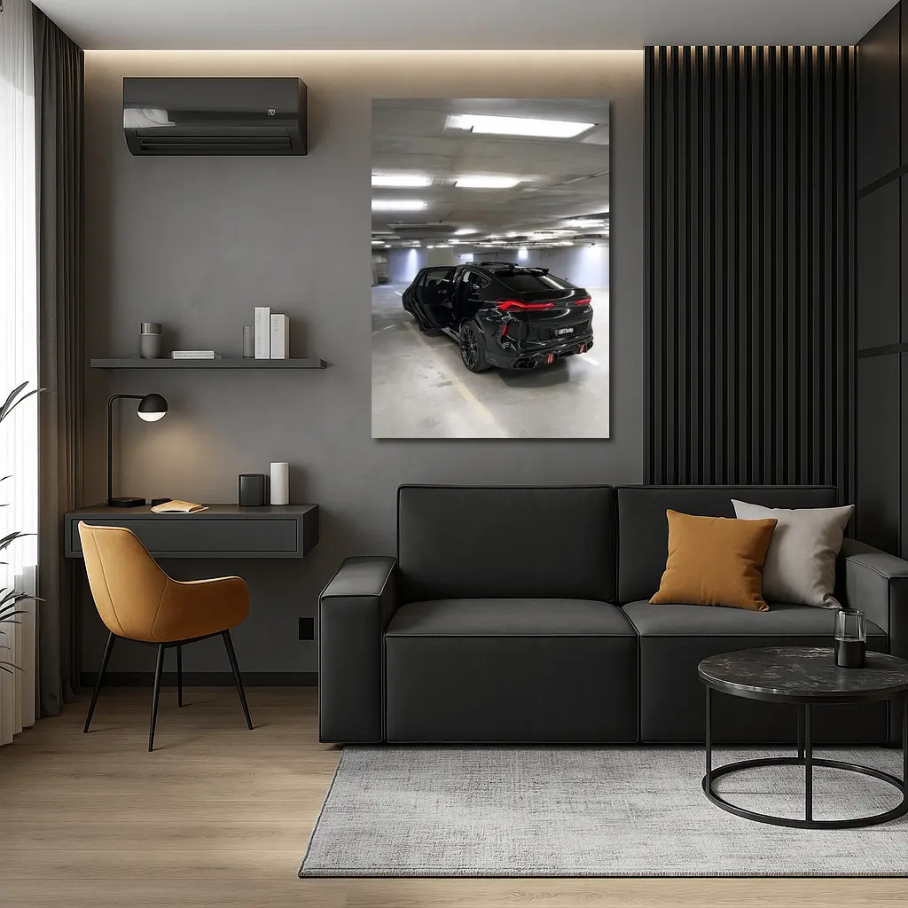 BMW X6M Competition Black Parking Garage – Wall Art
