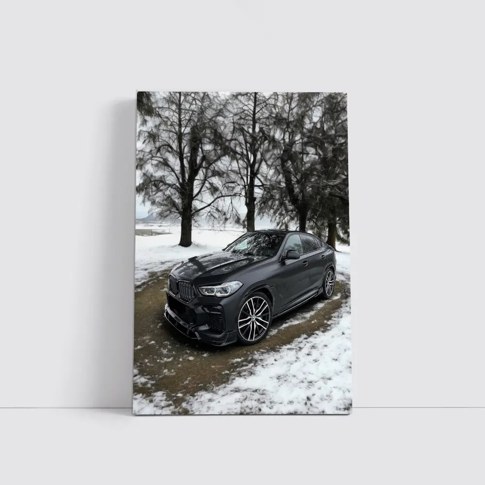 BMW X6M Matte Black Winter Snow Setting – Wall Art