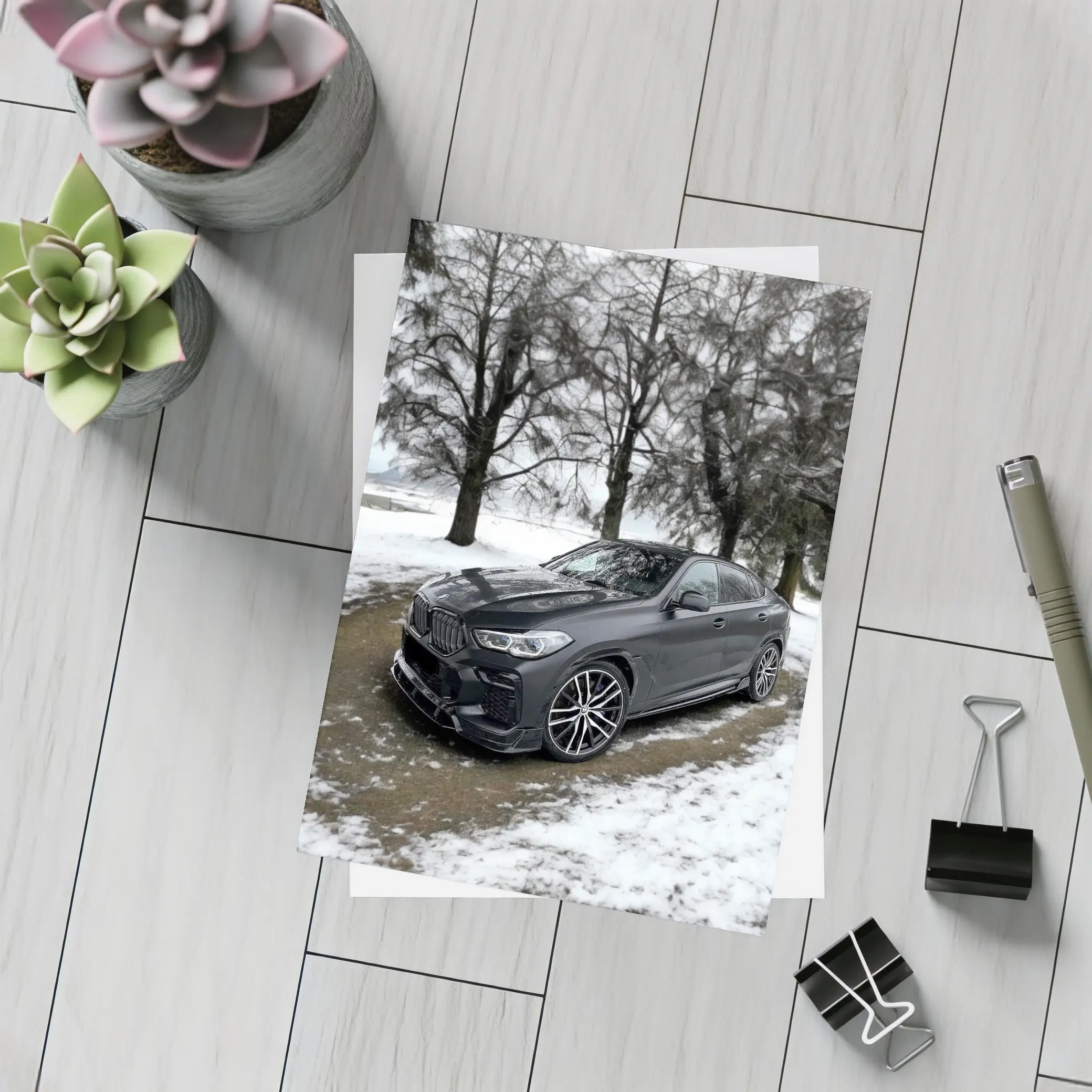 BMW X6M Competition Matte Black Winter Setting – Postcards