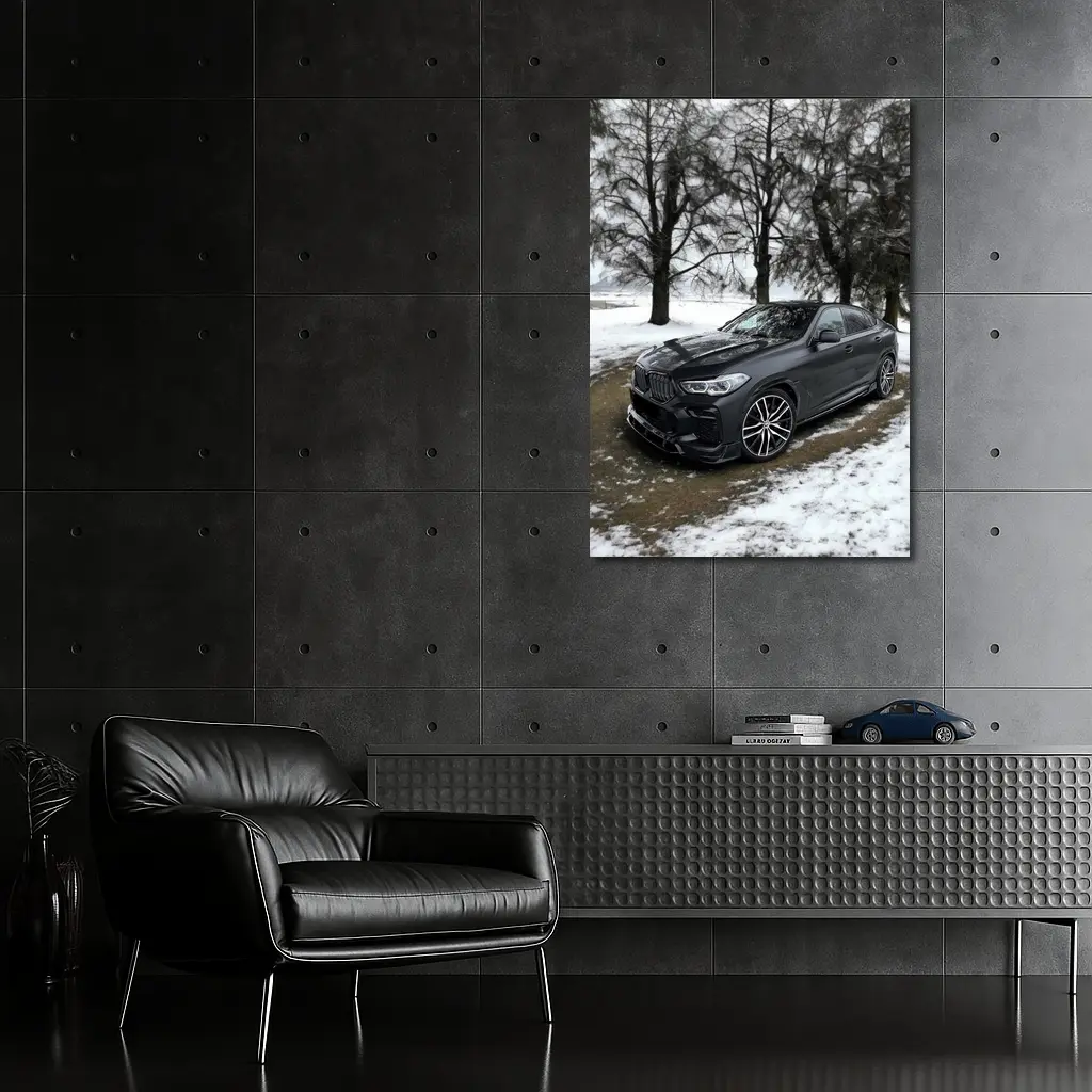 BMW X6M Matte Black Winter Snow Setting – Wall Art