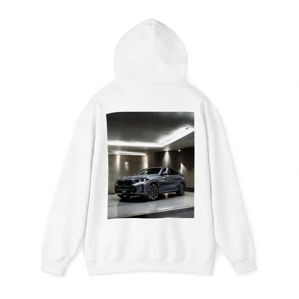 BMW X6 Gray Parked Indoor Garage Setting – Hoodies