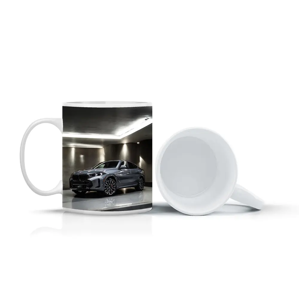 BMW X6 Gray Parked Indoor Garage Setting – Mugs