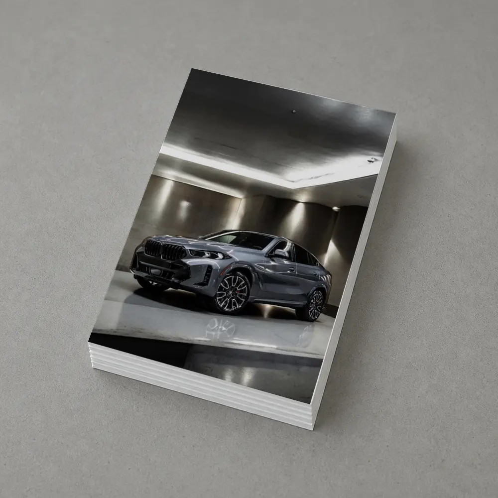 BMW X6 Gray Parked Indoor Garage Setting – Postcards