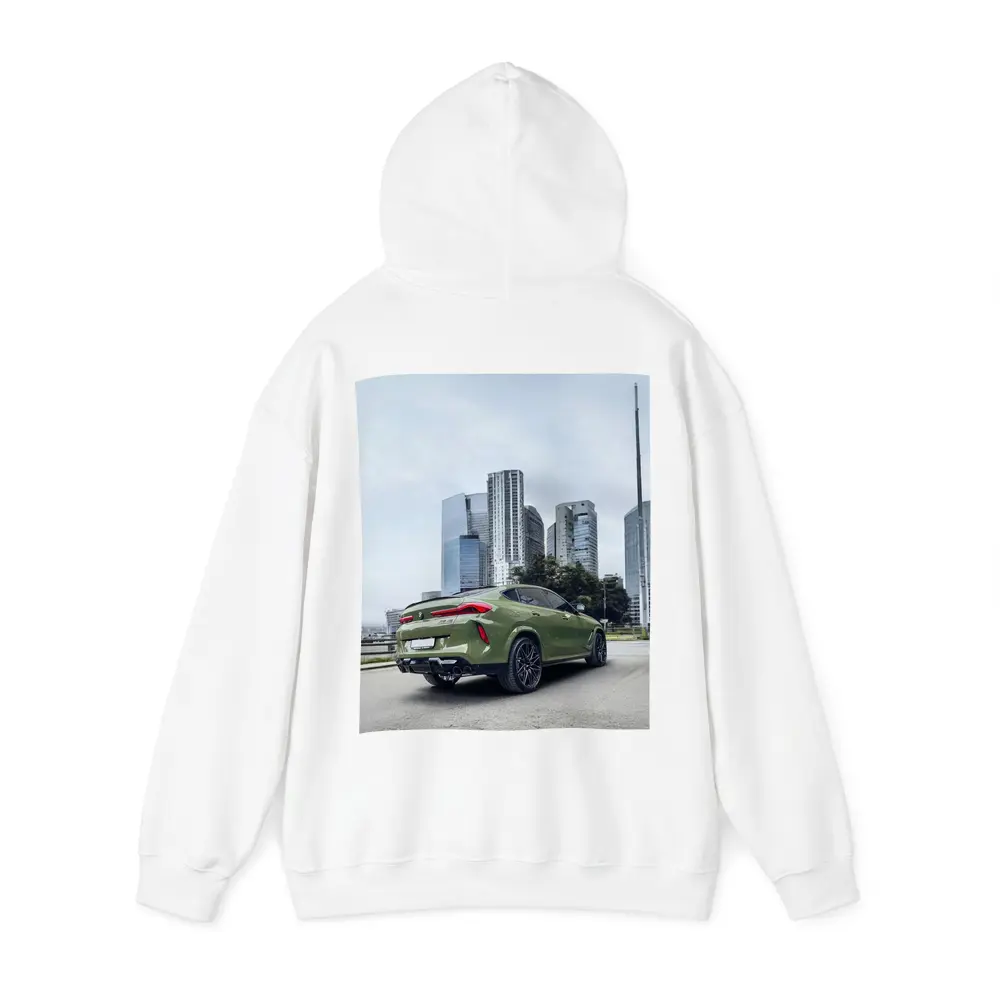 BMW X6M Green City Skyline Rear View – Hoodies