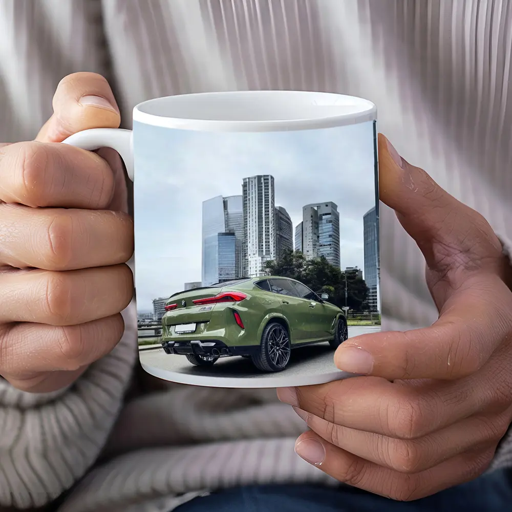BMW X6M Green City Skyline Rear View – Mugs