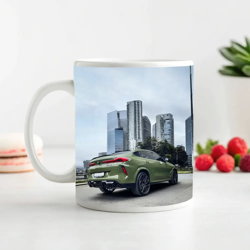 BMW X6M Green City Skyline Rear View – Mugs