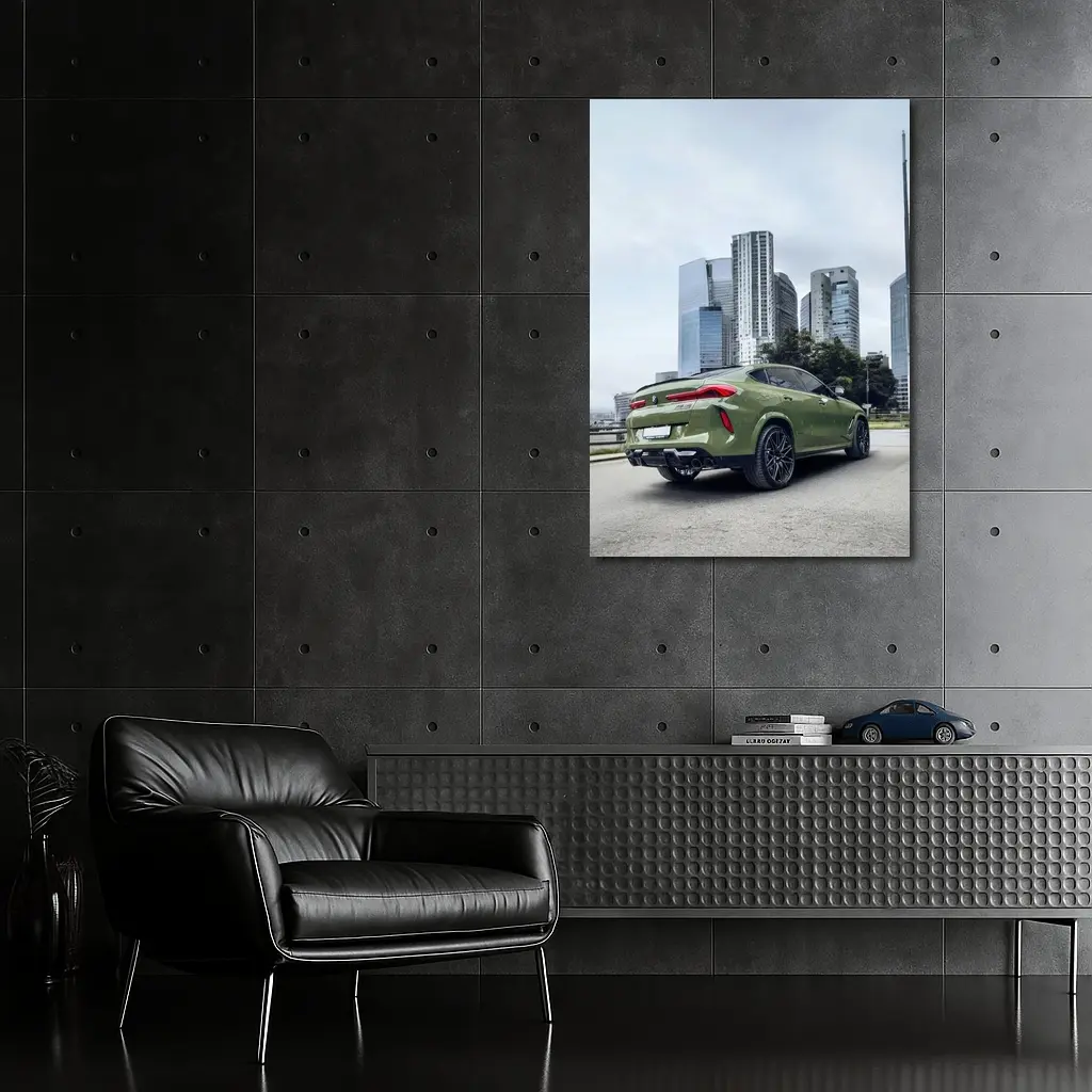 BMW X6M Green Urban City Skyline – Wall Art