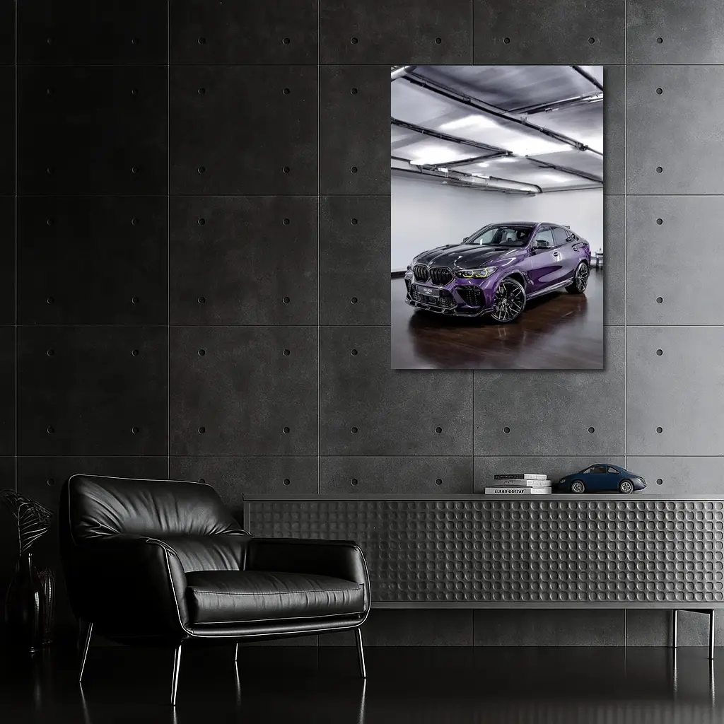 BMW X6 M Competition Purple Indoor Garage – Wall Art