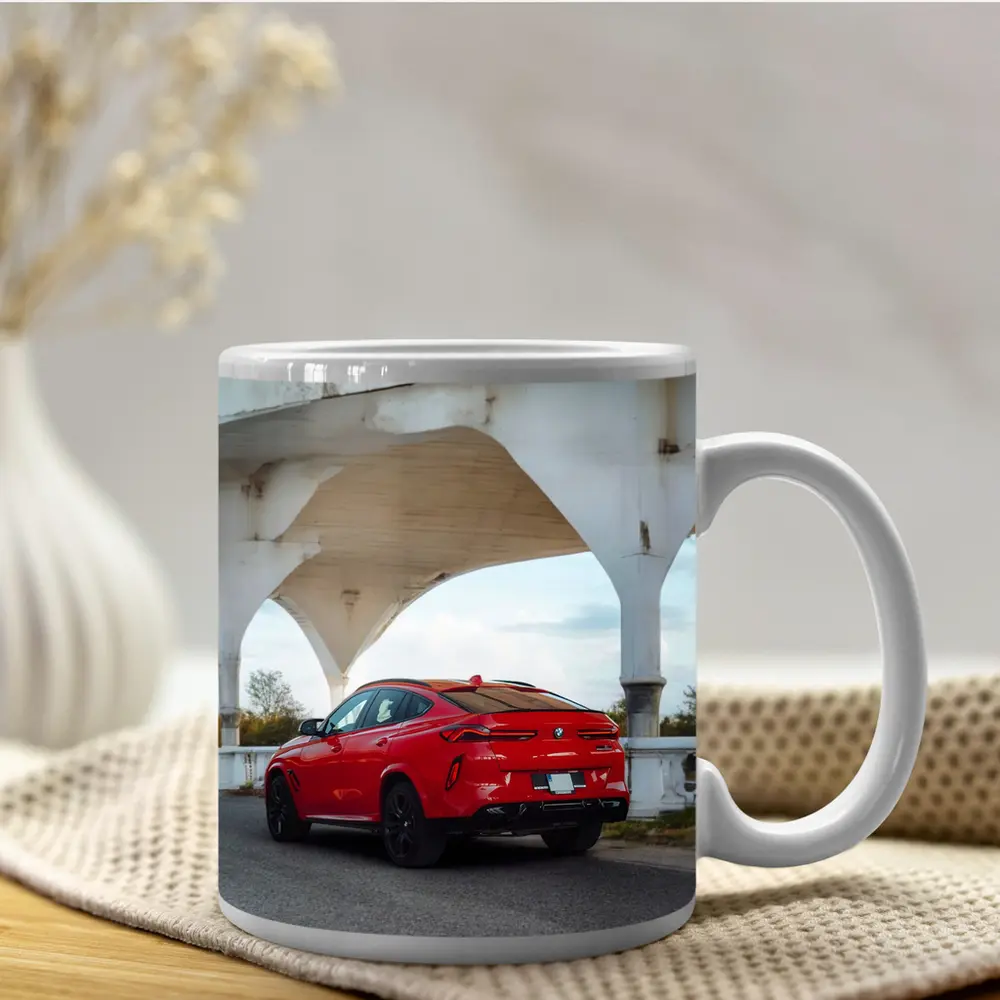 BMW X6 Red Under Concrete Bridge – Mugs