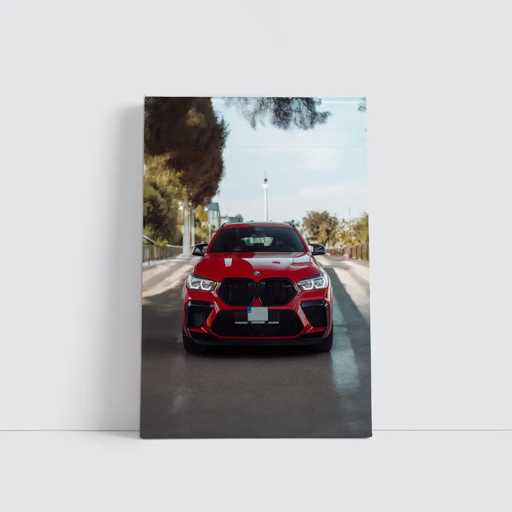BMW X6 M Competition Red Street Front – Wall Art