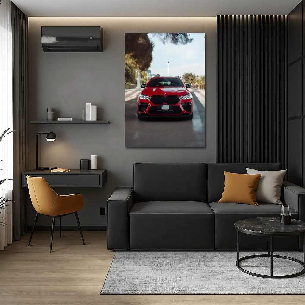 BMW X6 M Competition Red Street Front – Wall Art