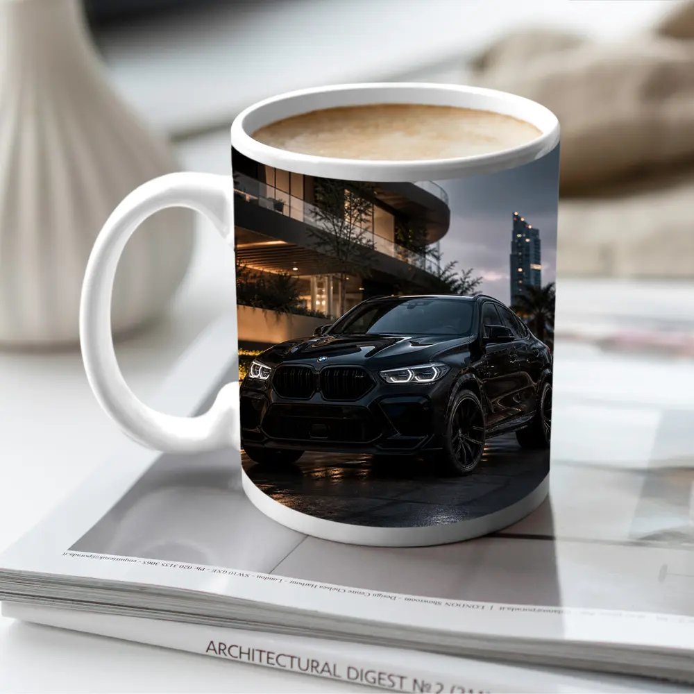 BMW X6 M Black City Night Scene – Mugs