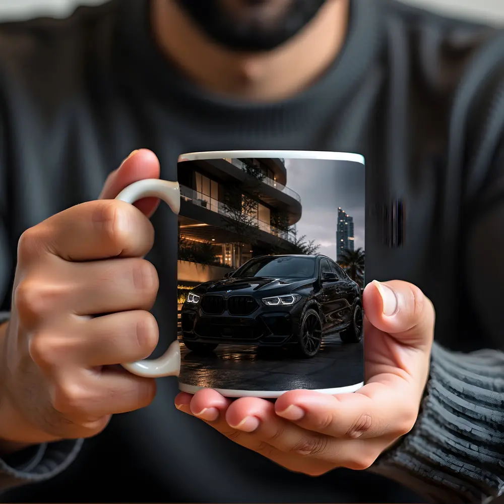 BMW X6 M Black City Night Scene – Mugs