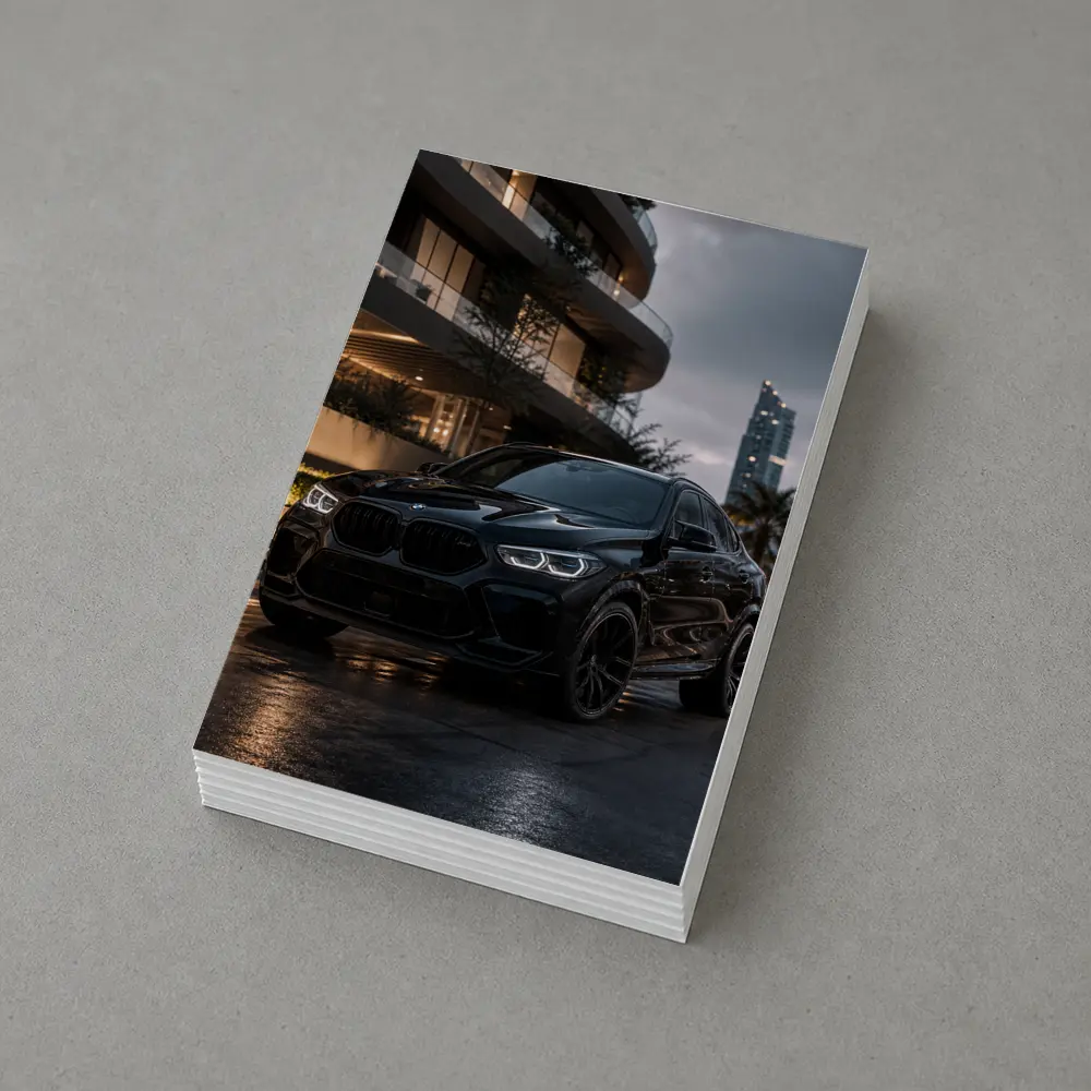 BMW X6 M Black City Night Scene – Postcards