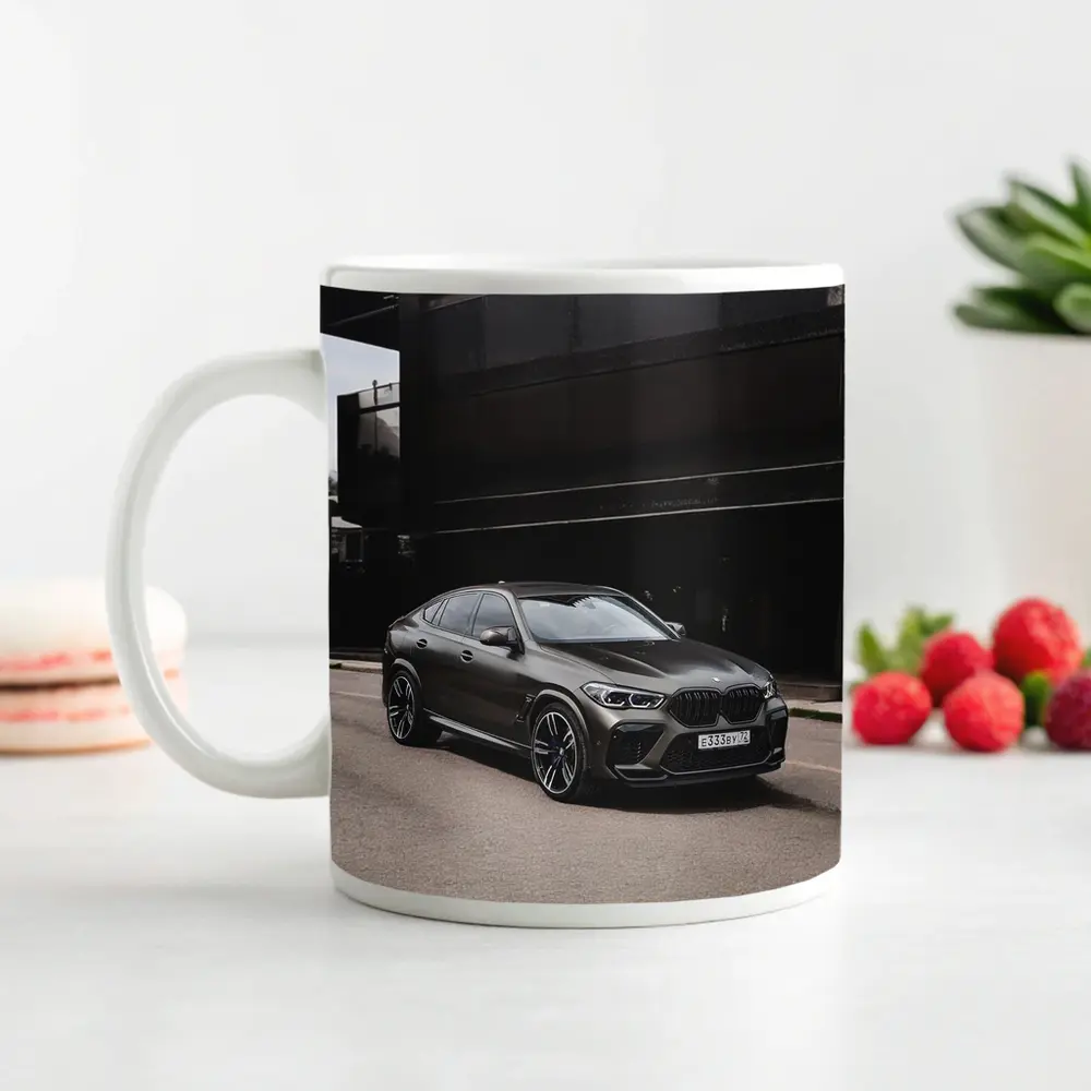 BMW X6 M Dark Urban Street Background – Mugs