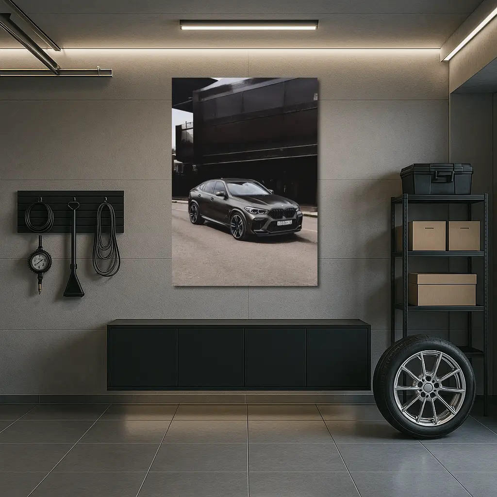 BMW X6 M Dark Urban Street Background – Wall Art