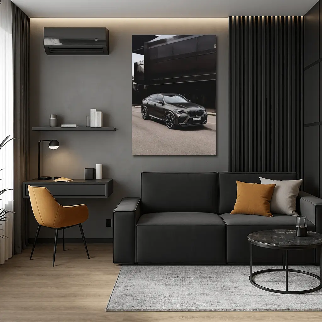 BMW X6 M Dark Urban Street Background – Wall Art