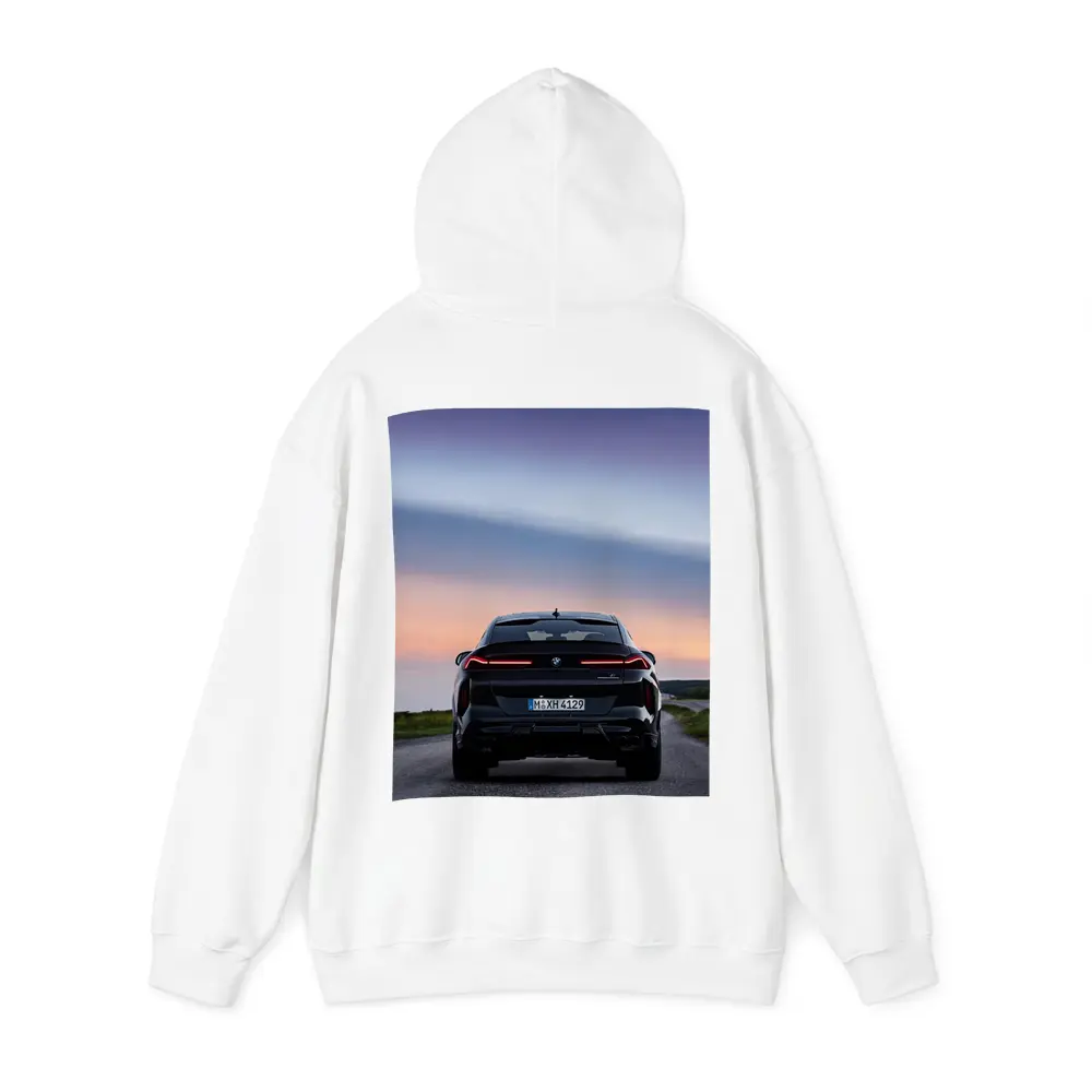 BMW X6 M Black Rear Sunset Road – Hoodies