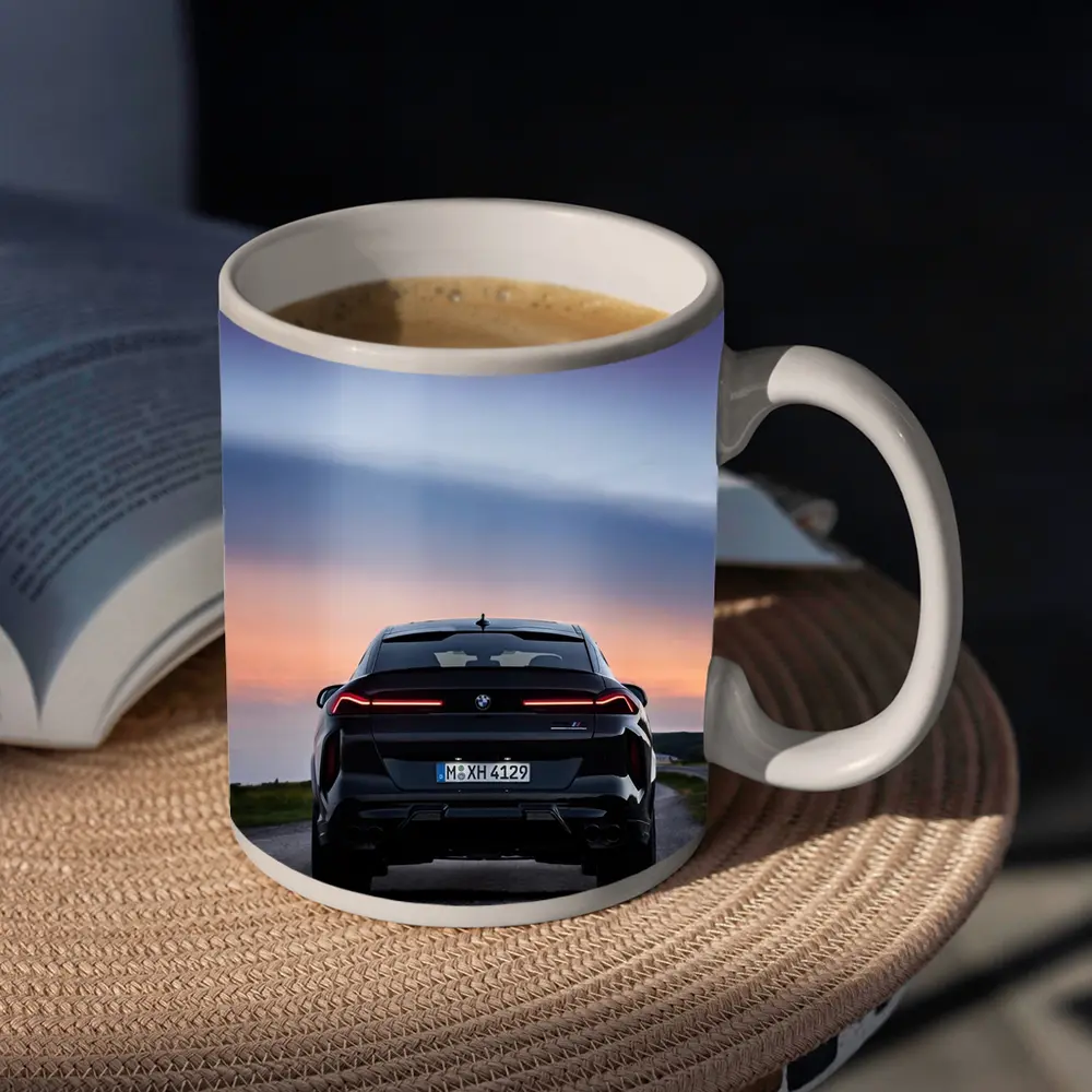 BMW X6 M Black Rear Sunset Road – Mugs