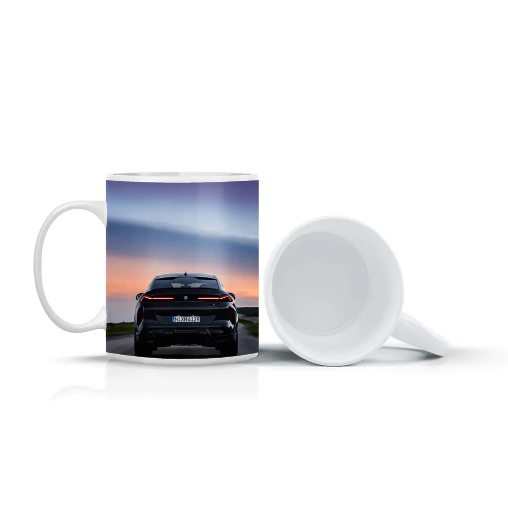 BMW X6 M Black Rear Sunset Road – Mugs