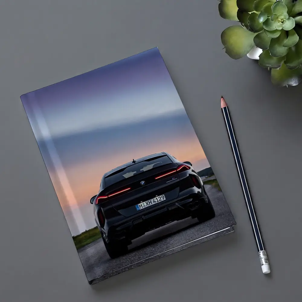 BMW X6 M Black Rear Sunset Road – Notebooks