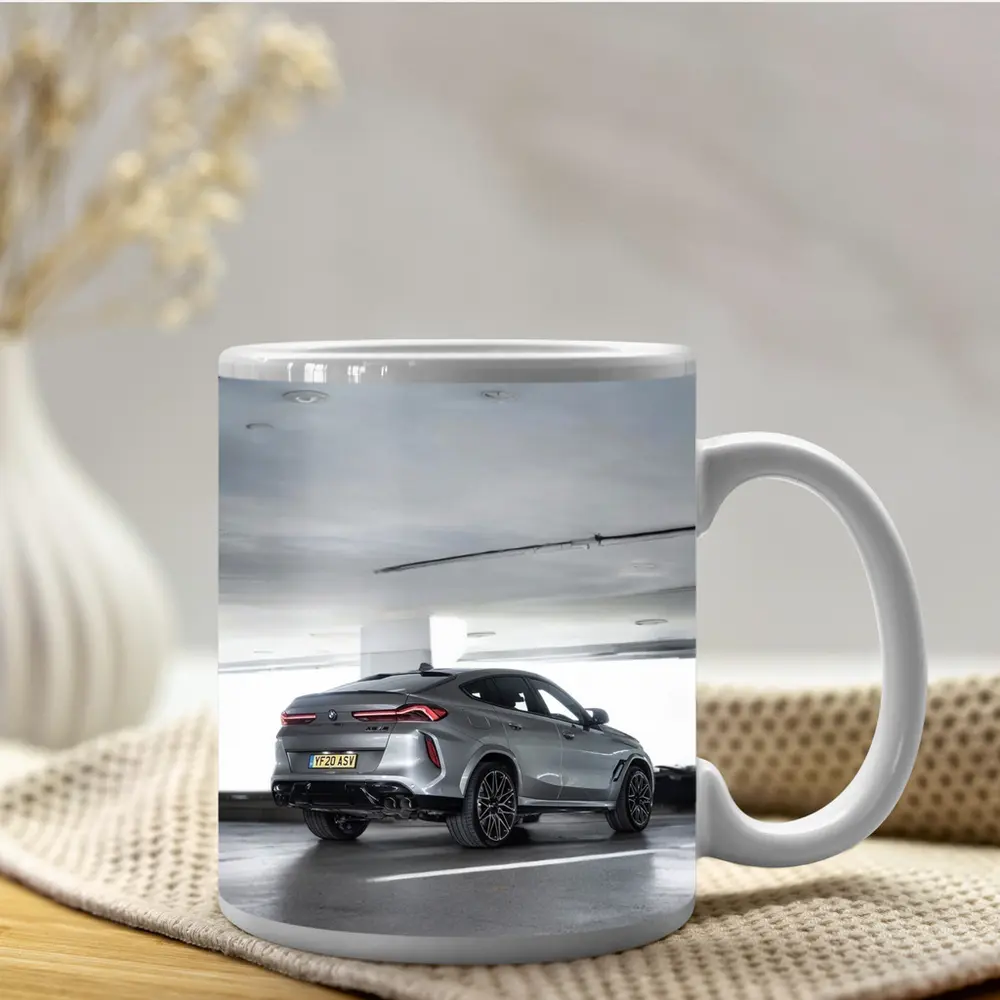 BMW X6M Gray Parked In Parking Garage – Mugs