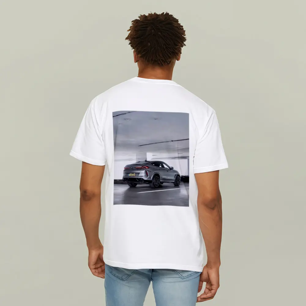 BMW X6M Gray Parked In Parking Garage – T-Shirts