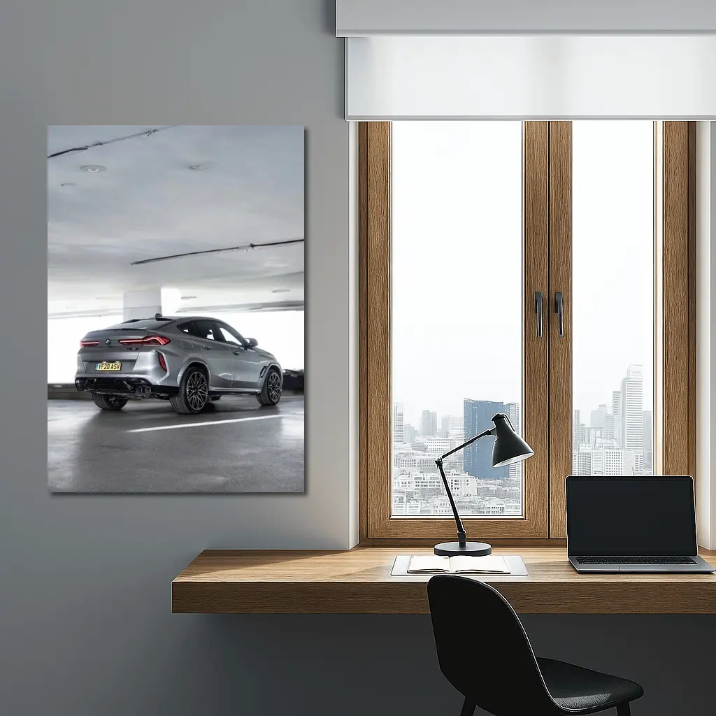 BMW X6M Gray SUV Parking Garage – Wall Art