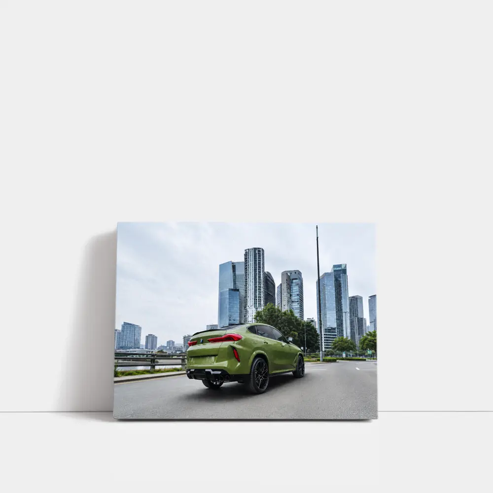 BMW X6M Green City Skyline Street – Wall Art