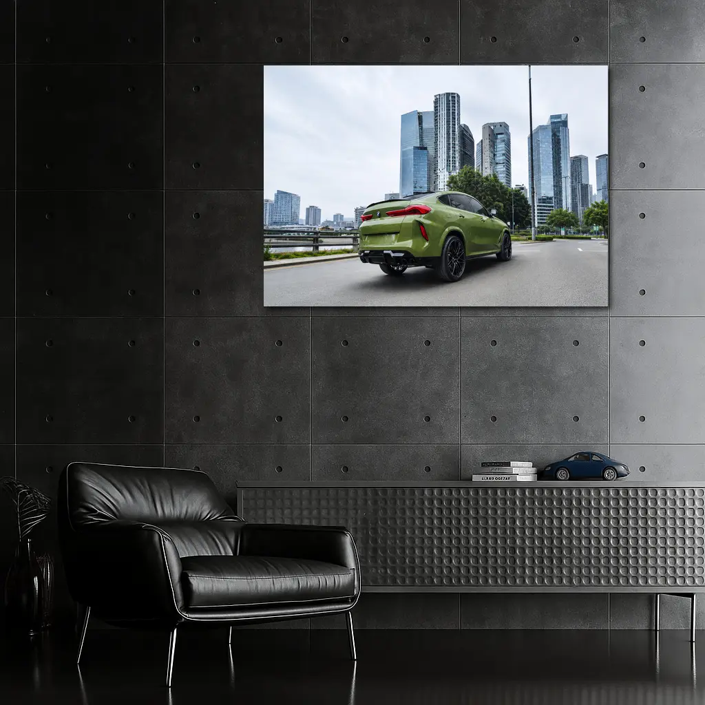 BMW X6M Green City Skyline Street – Wall Art