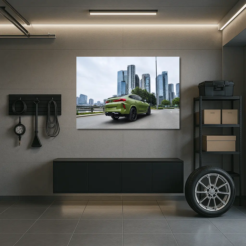BMW X6M Green City Skyline Street – Wall Art