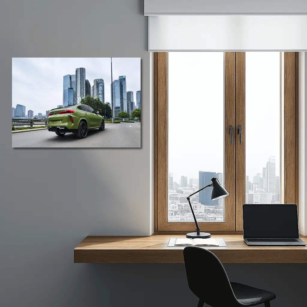 BMW X6M Green City Skyline Street – Wall Art