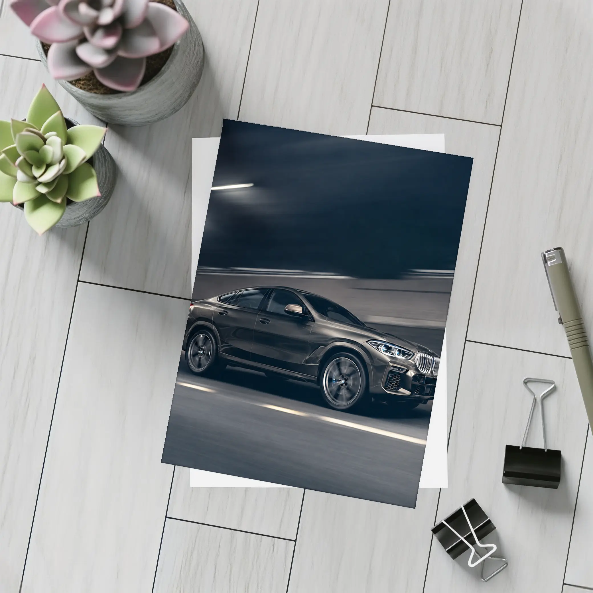 BMW X6 Speeding Through Dark Tunnel Night – Postcards