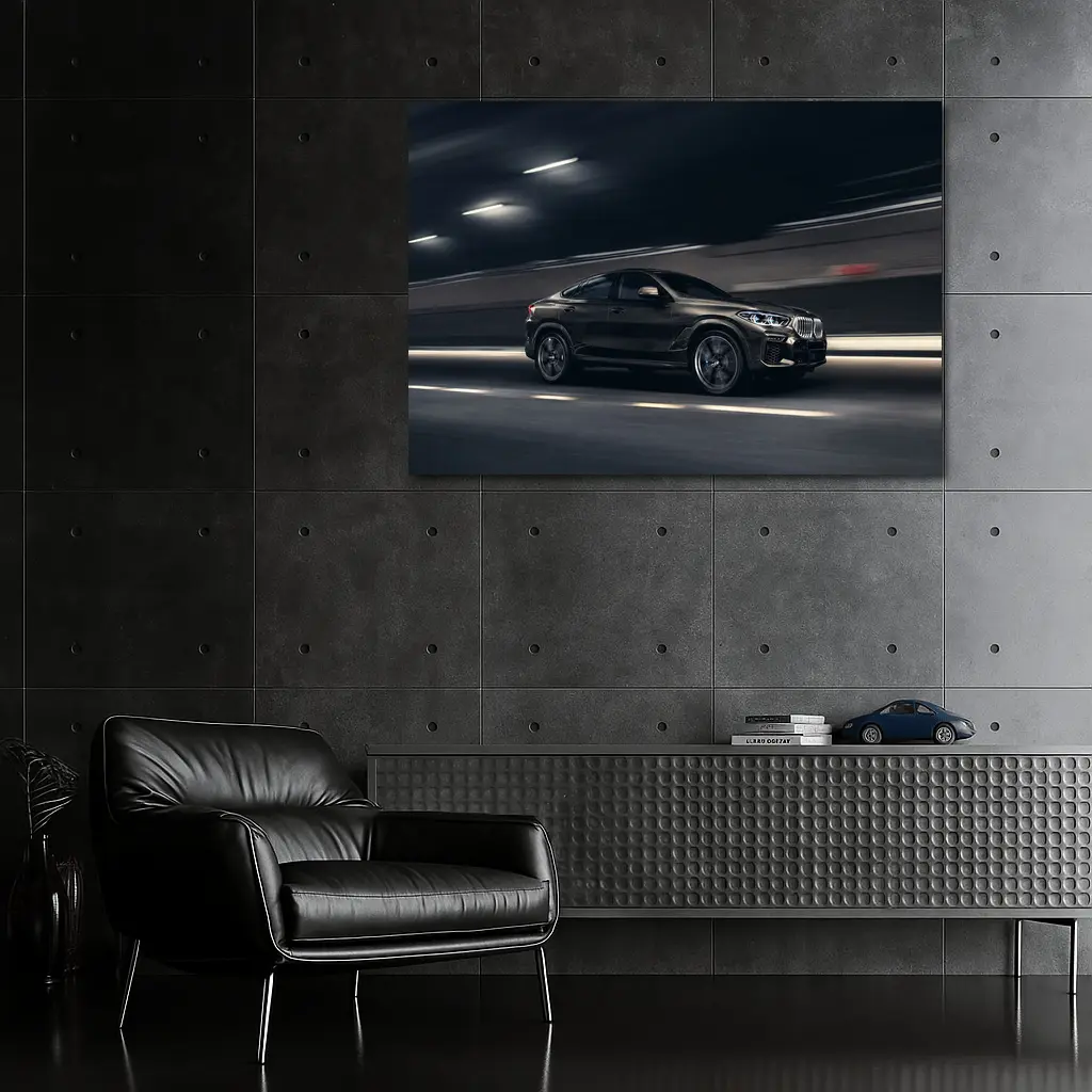 BMW X6 Speeding Through Dark Tunnel Night – Wall Art