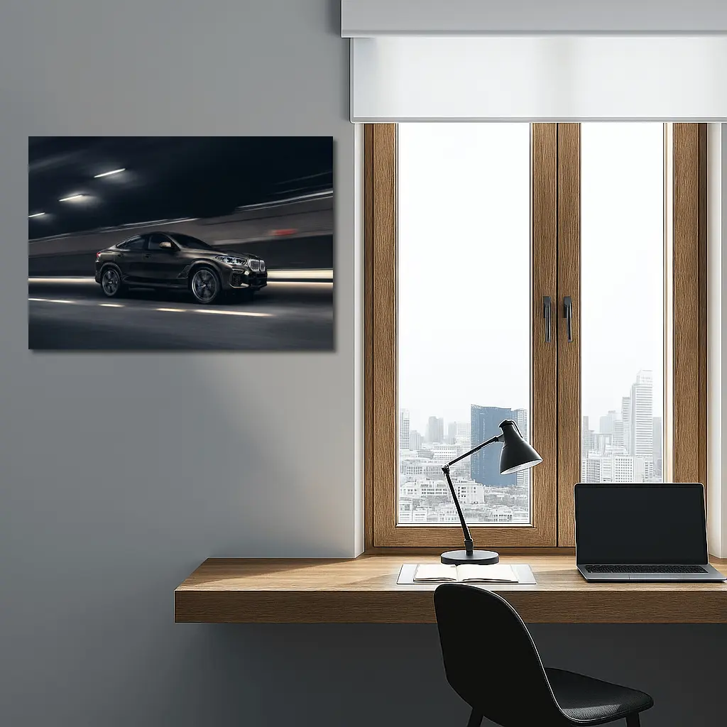 BMW X6 Speeding Through Dark Tunnel Night – Wall Art