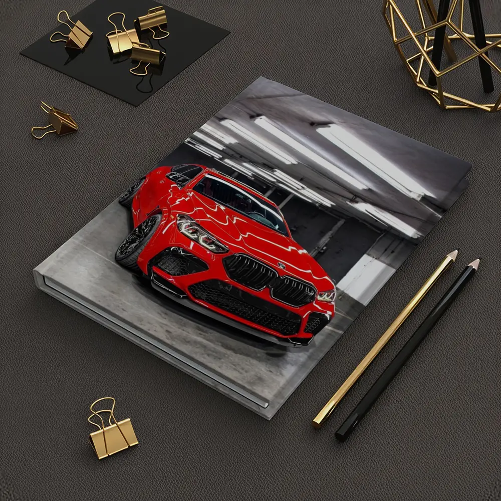 Red BMW X6 M Parked Indoor Garage – Notebooks