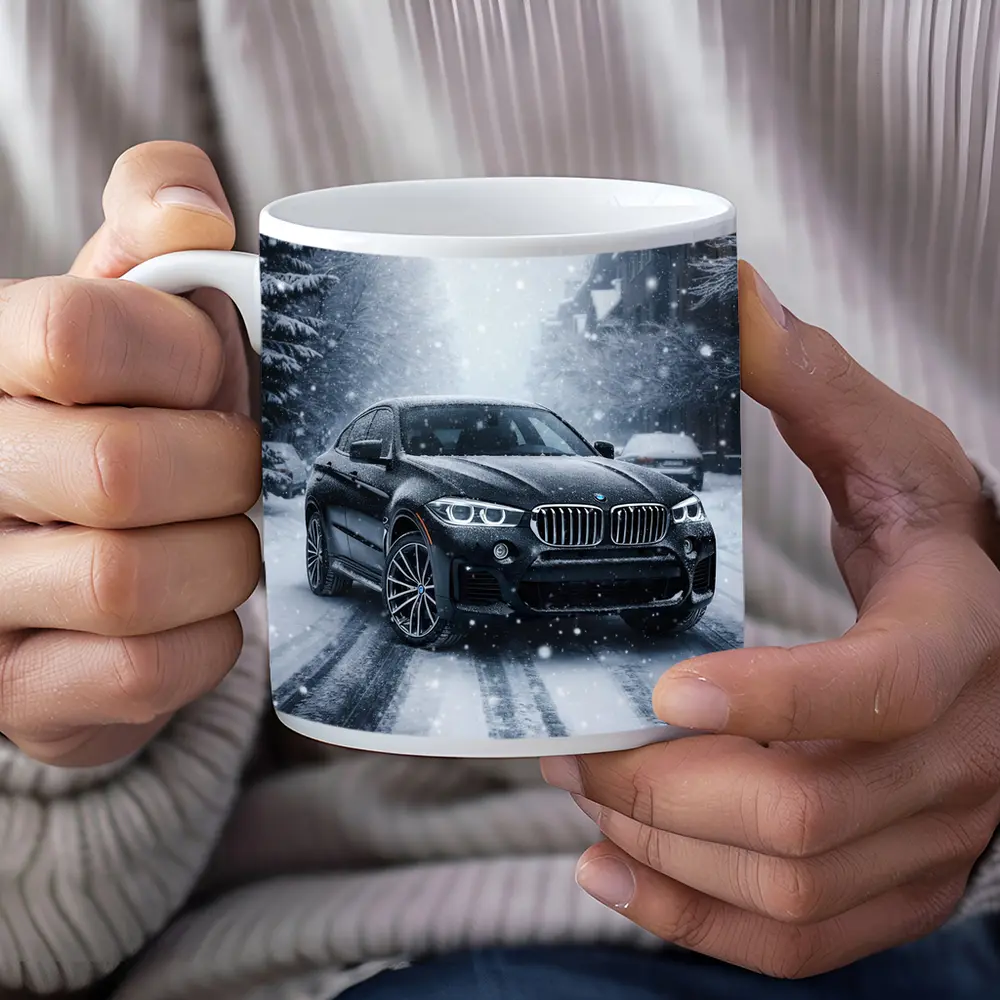 BMW X6 Driving Through Heavy Snowfall – Mugs