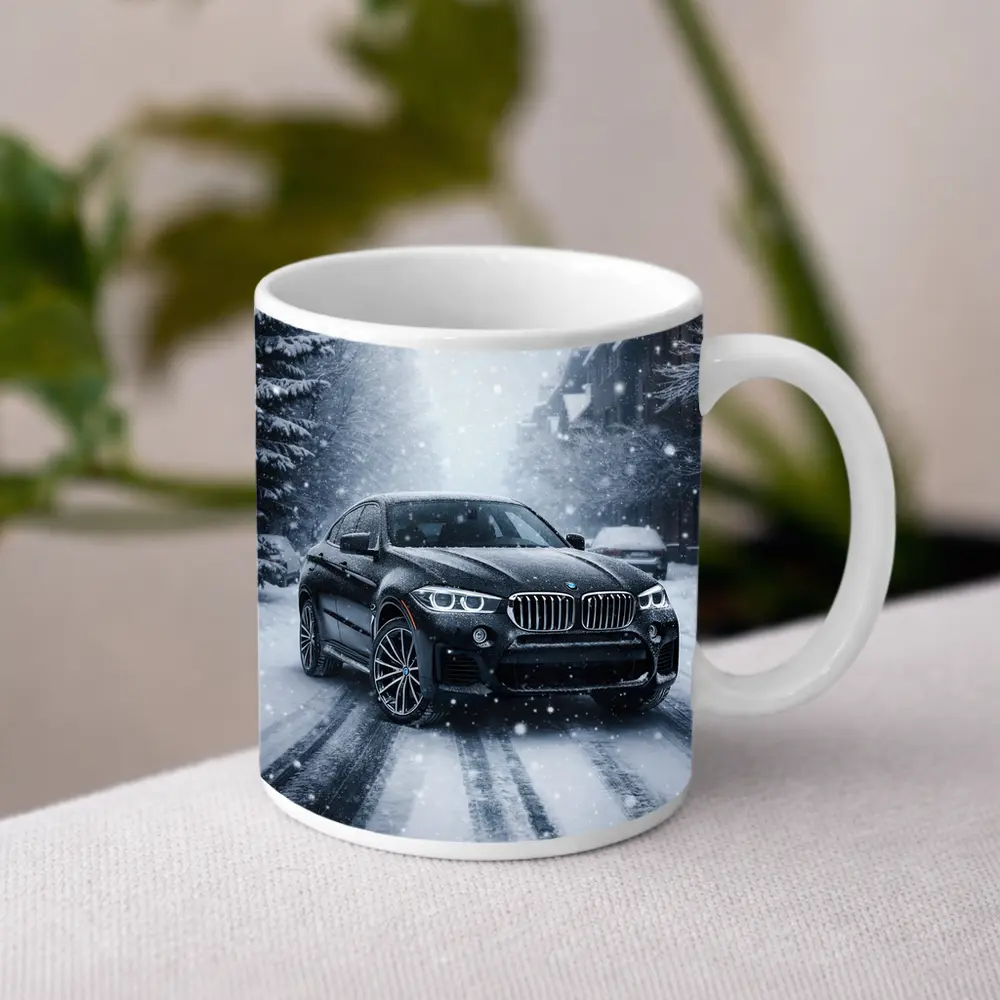 BMW X6 Driving Through Heavy Snowfall – Mugs