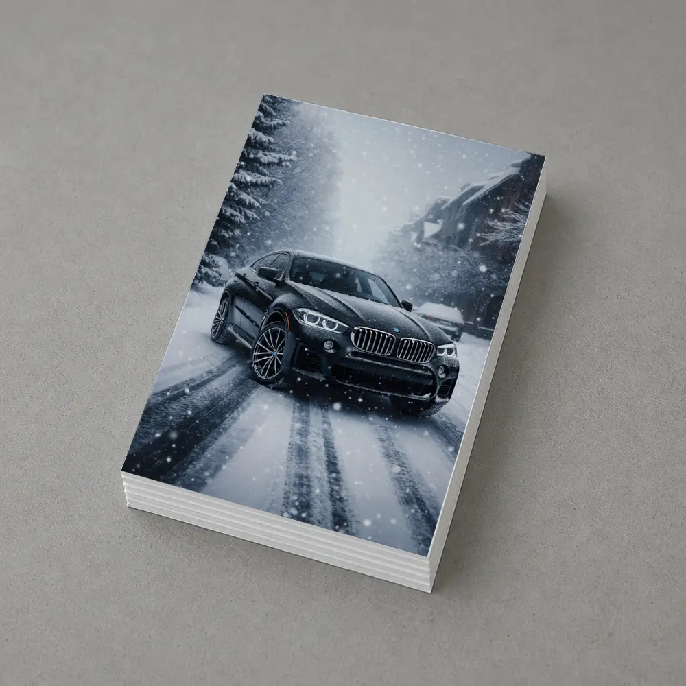 BMW X6 Driving Through Heavy Snowfall – Postcards