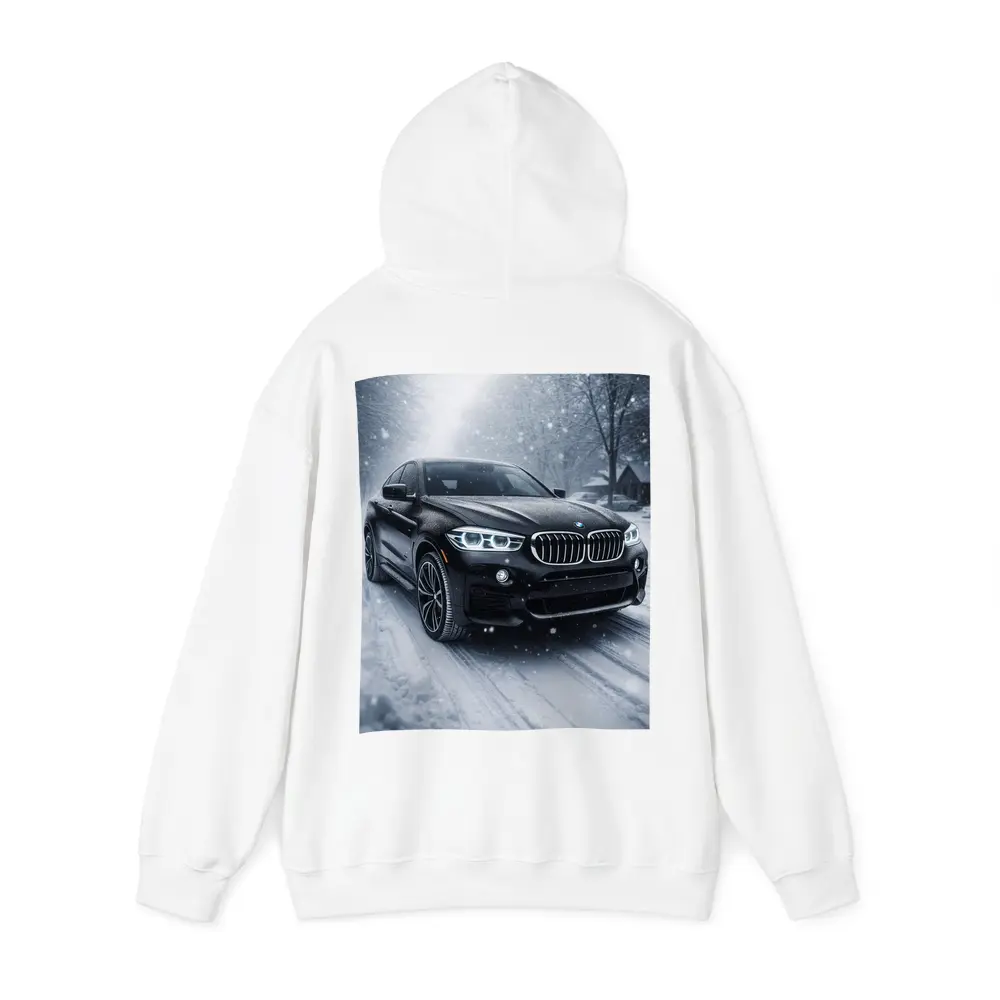 BMW X6 Black SUV Snowy Winter Road – Hoodies